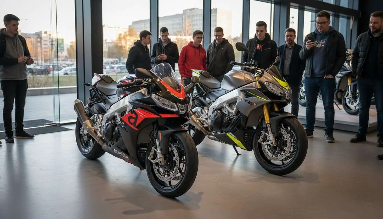  Aprilia RSV4 y Tuono destacando por su dise&ntilde;o innovador y tecnolog&iacute;a avanzada que enamora a los fans de motos deportivas &mdash; Imagen generada por IA 