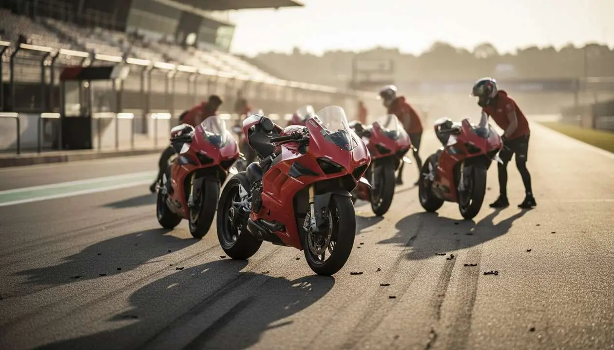  Modelos Ducati de competici&oacute;n que dominar&aacute;n las carreras esta temporada en motos deportivas y de alta performance &mdash; Imagen generada por IA 