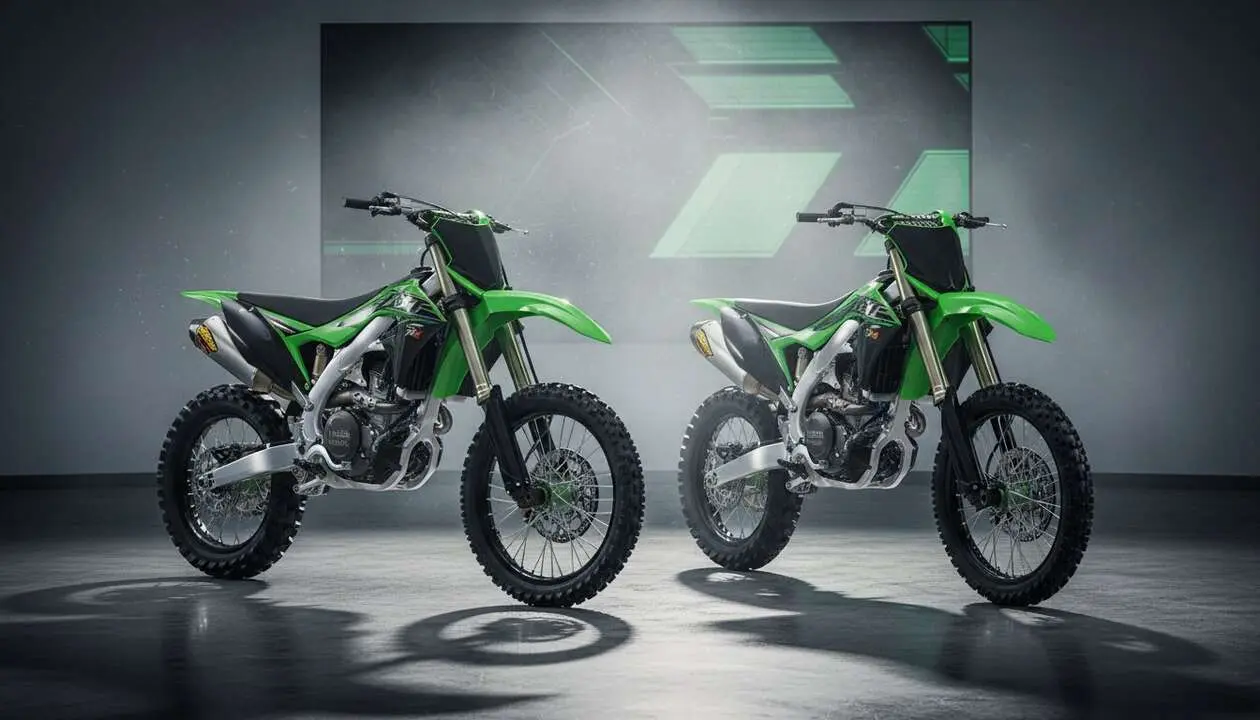  Kawasaki 2027 muestra sus nuevas motos de motocross KX250F y KX450F dise&ntilde;adas para el m&aacute;ximo rendimiento en la pista &mdash; Imagen generada por IA 