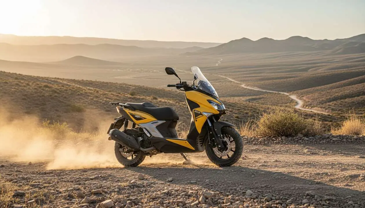  Keeway Vieste 300 XDV scooter todo terreno econ&oacute;mica que compite con Honda en rendimiento y precio &mdash; Imagen generada por IA 