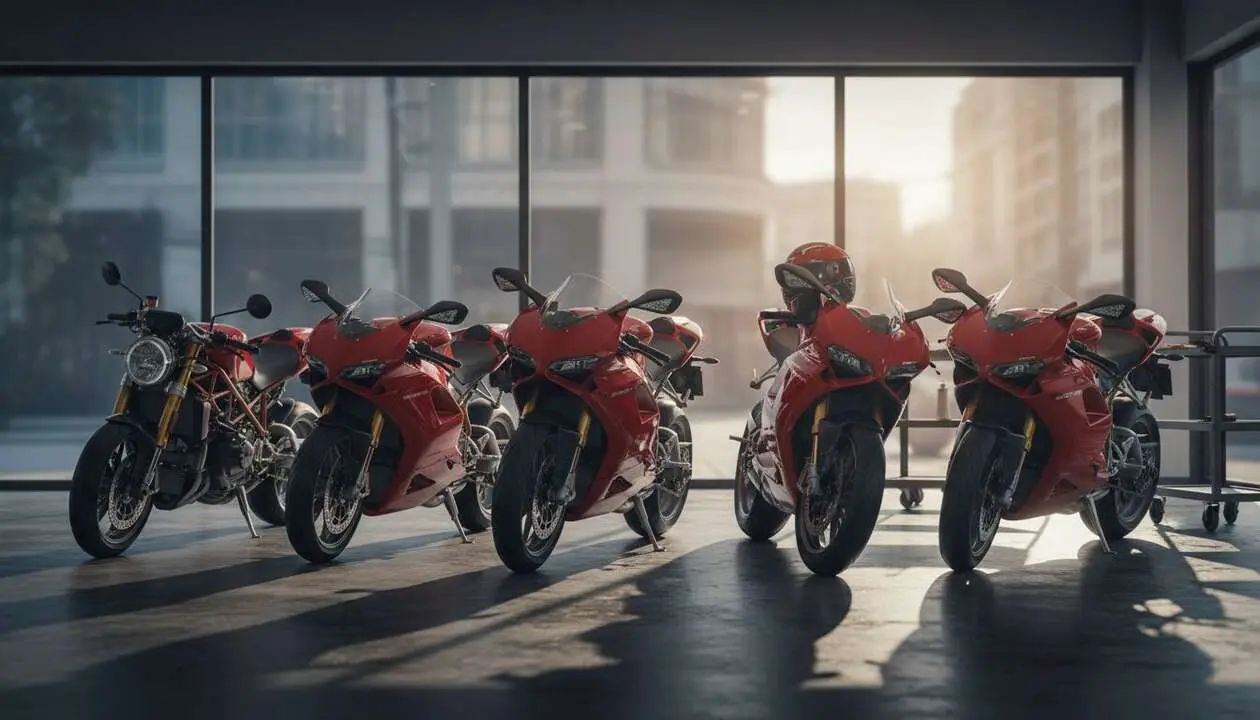  Imagen destacada de las motos Ducati emblem&aacute;ticas con 10 curiosidades sorprendentes sobre la marca italiana &mdash; Imagen generada por IA 