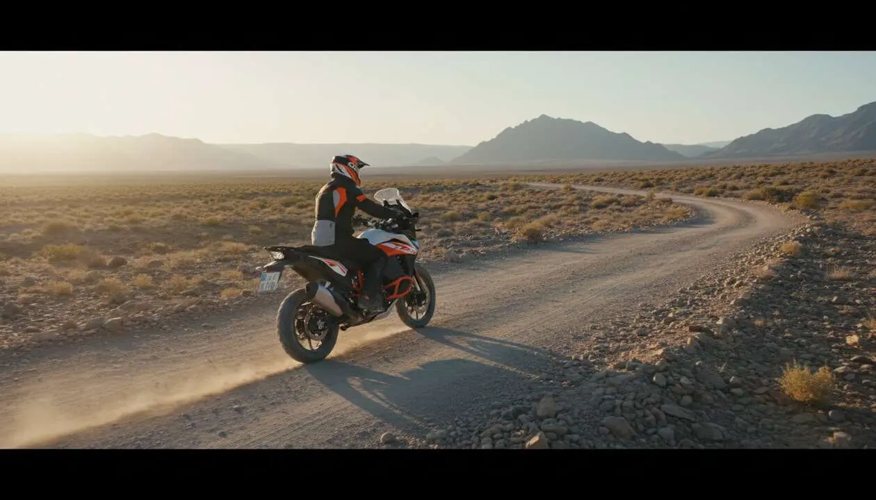  KTM 1390 Super Adventure en acci&oacute;n conquitando terrenos dif&iacute;ciles con dise&ntilde;o avanzado y tecnolog&iacute;a de punta &mdash; Imagen generada por IA 