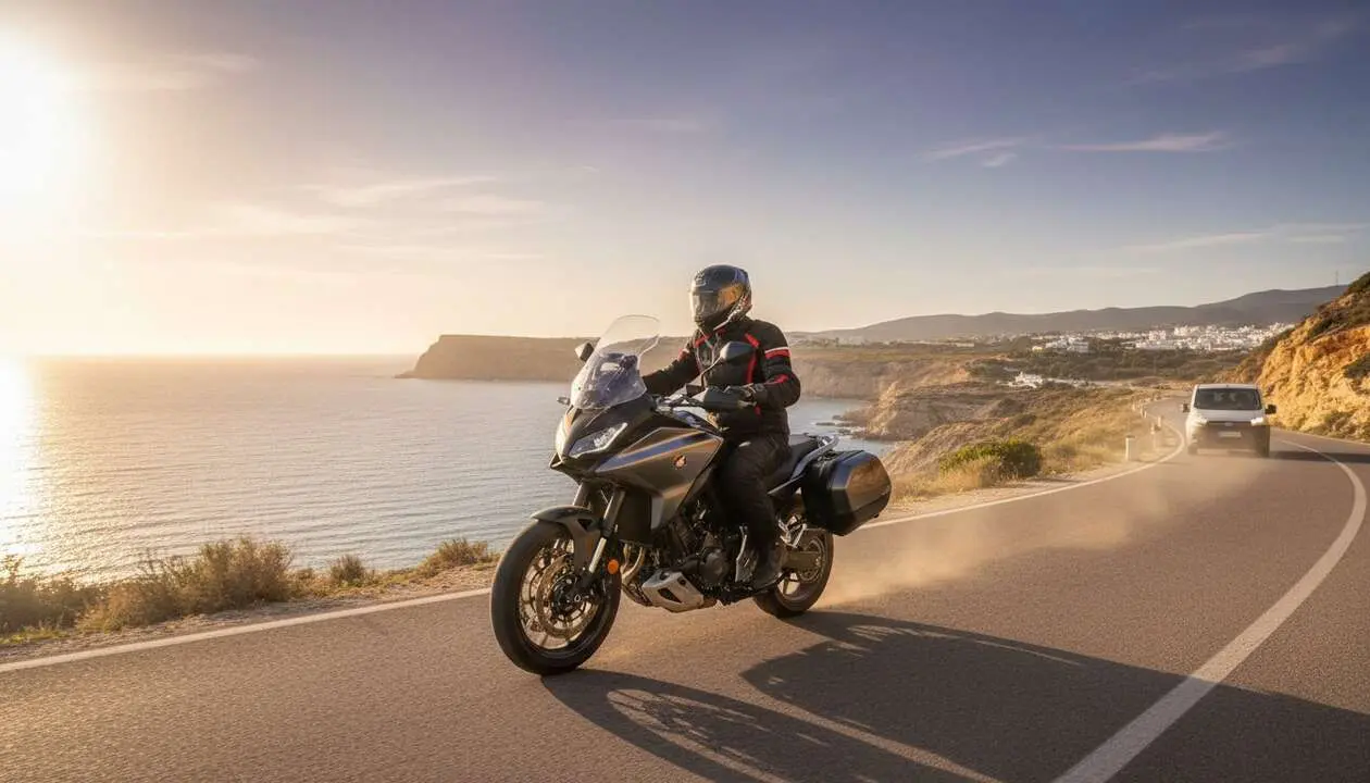  Honda NT 1100 en acci&oacute;n, la moto touring que est&aacute; revolucionando las carreteras de Espa&ntilde;a con su dise&ntilde;o y prestaciones &mdash; Imagen generada por IA 
