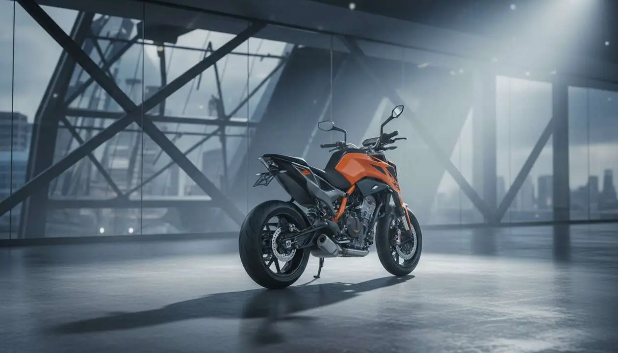  KTM 790 Duke en acci&oacute;n mostrando su potente motor y dise&ntilde;o innovador que revoluciona las motos naked actuales &mdash; Imagen generada por IA 