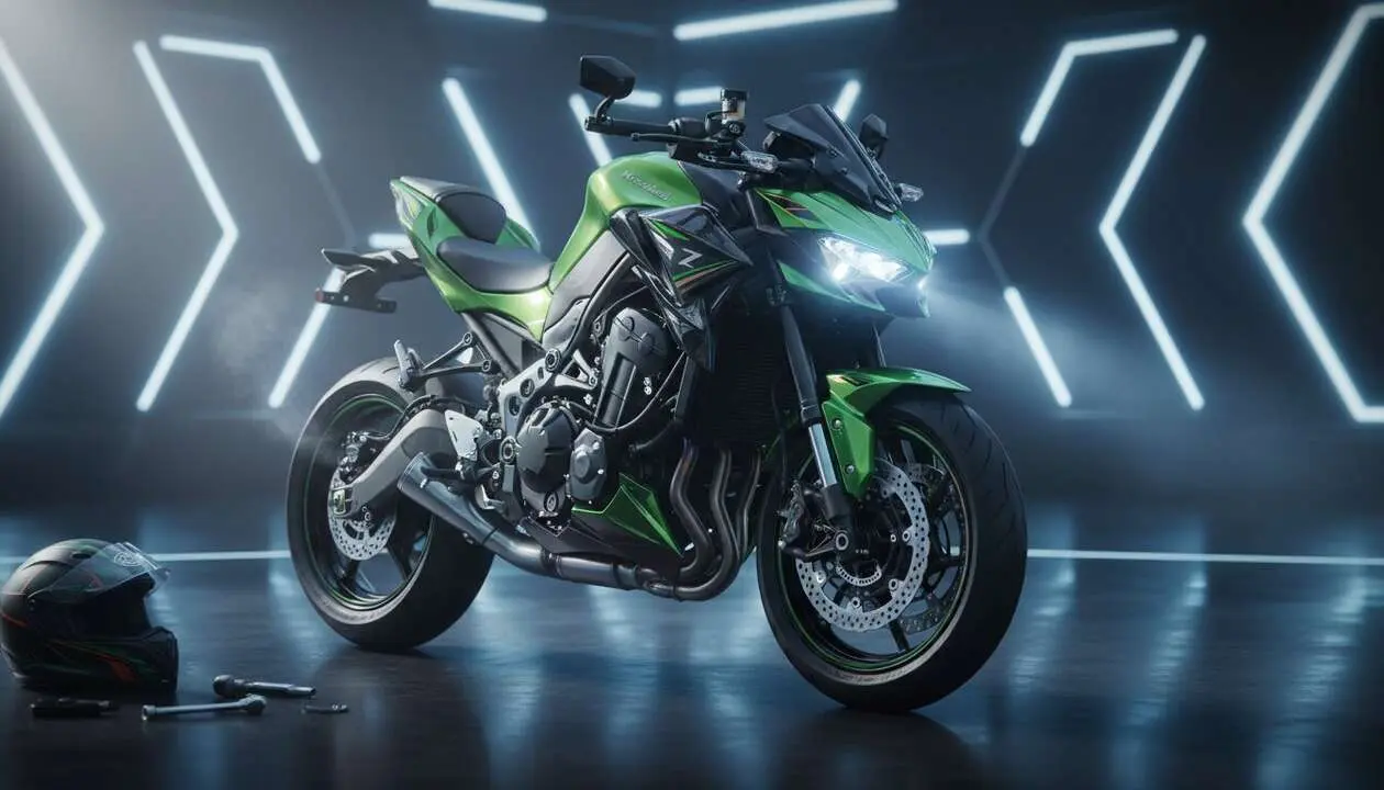  Kawasaki Z 1100 SE 2026 en acci&oacute;n mostrando su dise&ntilde;o deportivo y tecnolog&iacute;a avanzada para amantes de las motos &mdash; Imagen generada por IA 