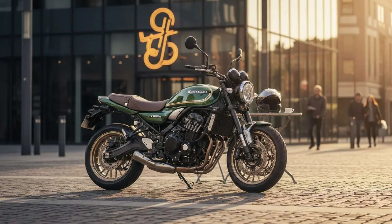  Kawasaki Z 650 RS 2026 en color verde, dise&ntilde;o retro moderno y estilo cl&aacute;sico sobre dos ruedas &mdash; Imagen generada por IA 