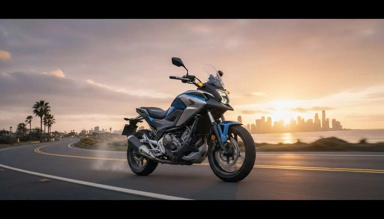  Honda NC750X 2026 en acci&oacute;n mostrando su dise&ntilde;o innovador y tecnolog&iacute;a avanzada para los amantes del motociclismo &mdash; Imagen generada por IA 