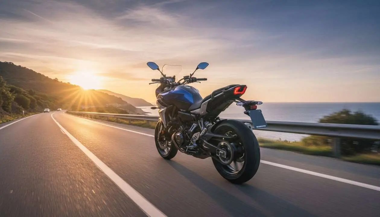  Yamaha Tracer 7 GT 2026 mostrando su dise&ntilde;o innovador y tecnolog&iacute;a avanzada para motos touring modernas &mdash; Imagen generada por IA 