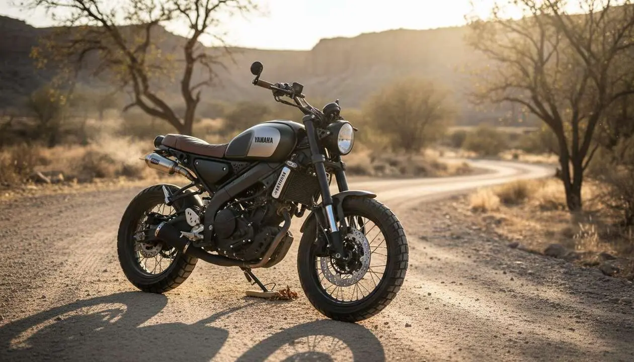  Yamaha XSR155 K-Speed scrambler con dise&ntilde;o &uacute;nico y estilo innovador para los amantes de las motos cl&aacute;sicas &mdash; Imagen generada por IA 