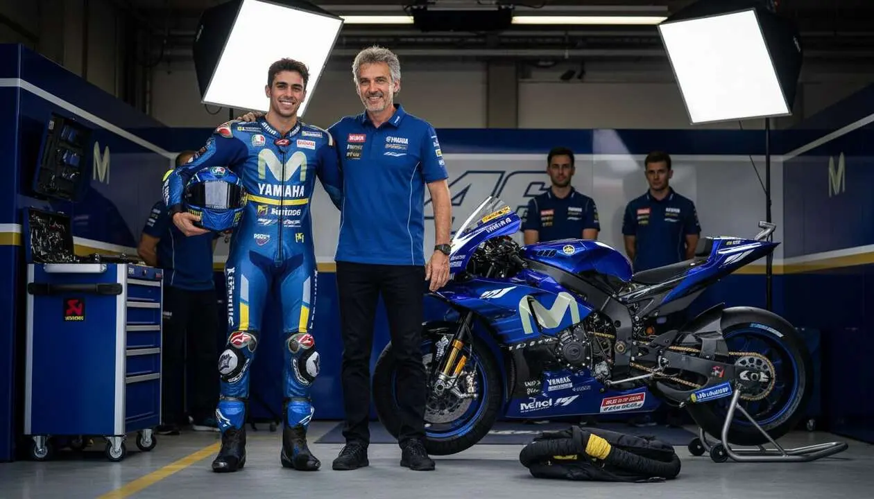  Jorge Mart&iacute;n en Yamaha junto a su nuevo jefe, explorando el legado y esp&iacute;ritu de Valentino Rossi en el equipo &mdash; Imagen generada por IA 