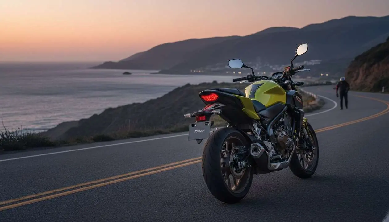  Honda CB500 Hornet 2026 en acci&oacute;n, dise&ntilde;o moderno y potencia para los amantes de las motos naked &mdash; Imagen generada por IA 