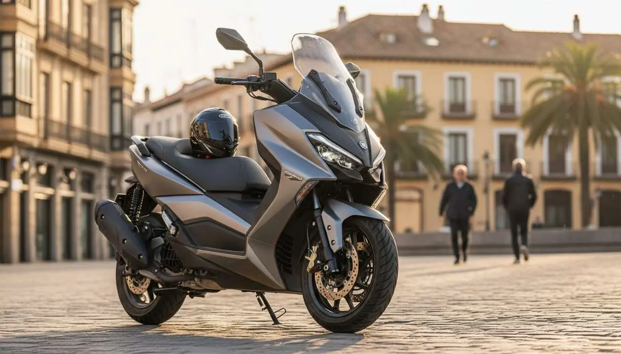  QJMOTOR Fort 350 Evo scooter GT potente y econ&oacute;mica ideal para desplazamientos urbanos en Espa&ntilde;a &mdash; Imagen generada por IA 