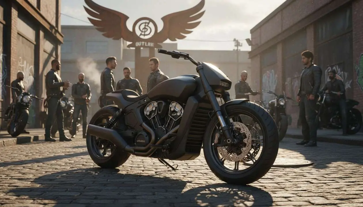  Vista frontal de la Indian 101 Scout 2026, la motocicleta cruiser rebelde que marca tendencia en su categor&iacute;a &mdash; Imagen generada por IA 