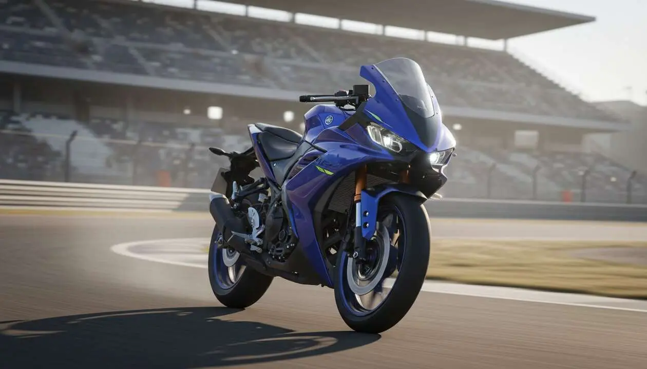  Yamaha R3 2026 en acci&oacute;n mostrando las innovaciones y dise&ntilde;o renovado de la nueva moto deportiva de alta performance &mdash; Imagen generada por IA 