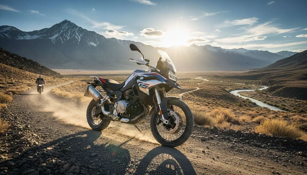  BMW F 900 GS Adventure 2026 en acci&oacute;n, la moto perfecta para aventura y viajes off-road extremos &mdash; Imagen generada por IA 