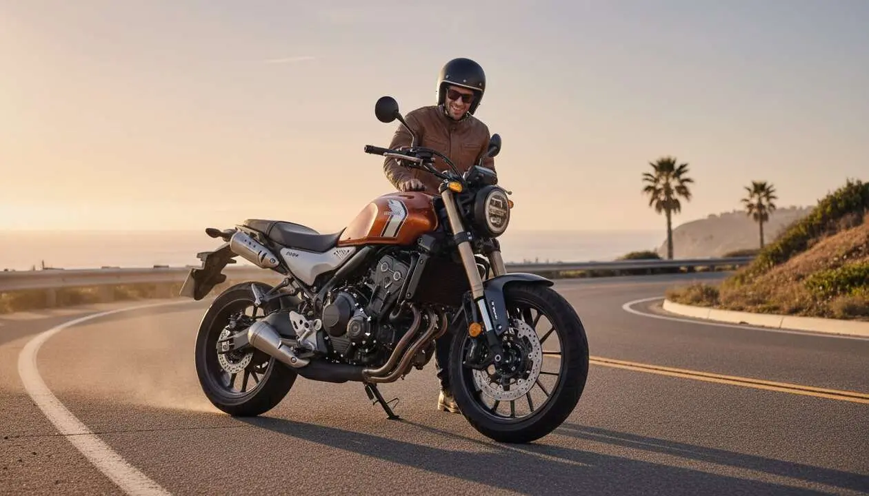  Honda CL500 cl&aacute;sica en carretera mostrando su dise&ntilde;o legendario en su sorprendente regreso al mercado actual &mdash; Imagen generada por IA 