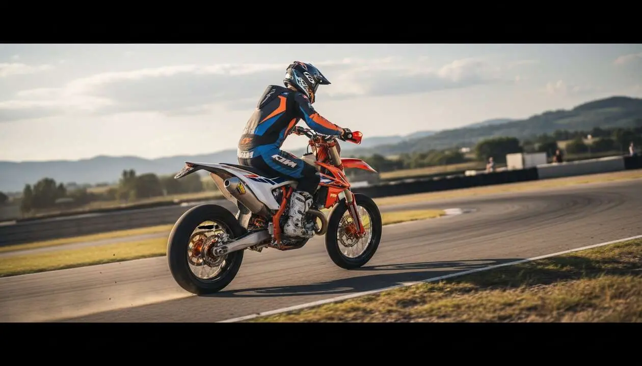 KTM 450 SMR 2026 en acci&oacute;n mostrando su potencia y tecnolog&iacute;a avanzada para m&aacute;xima velocidad y desempe&ntilde;o &mdash; Imagen generada por IA 