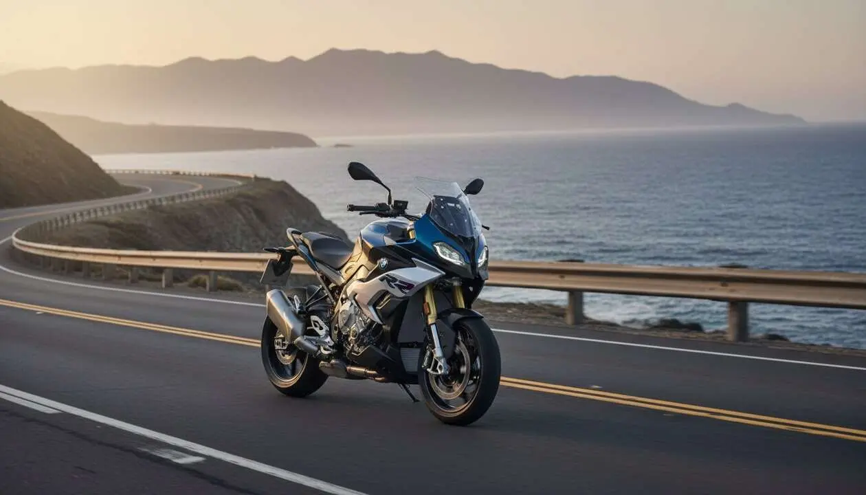  BMW S 1000 XR 2026 en acci&oacute;n mostrando su potente motor y avanzada tecnolog&iacute;a innovadora &mdash; Imagen generada por IA 