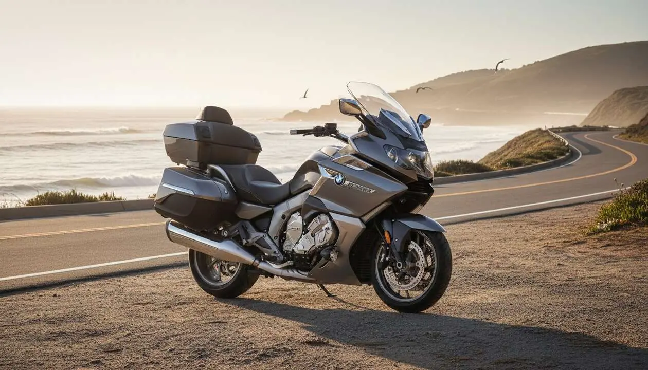  BMW K 1600 Grand America en carretera demostrando lujo y potencia por s&oacute;lo 35.450 euros en Espa&ntilde;a &mdash; Imagen generada por IA 
