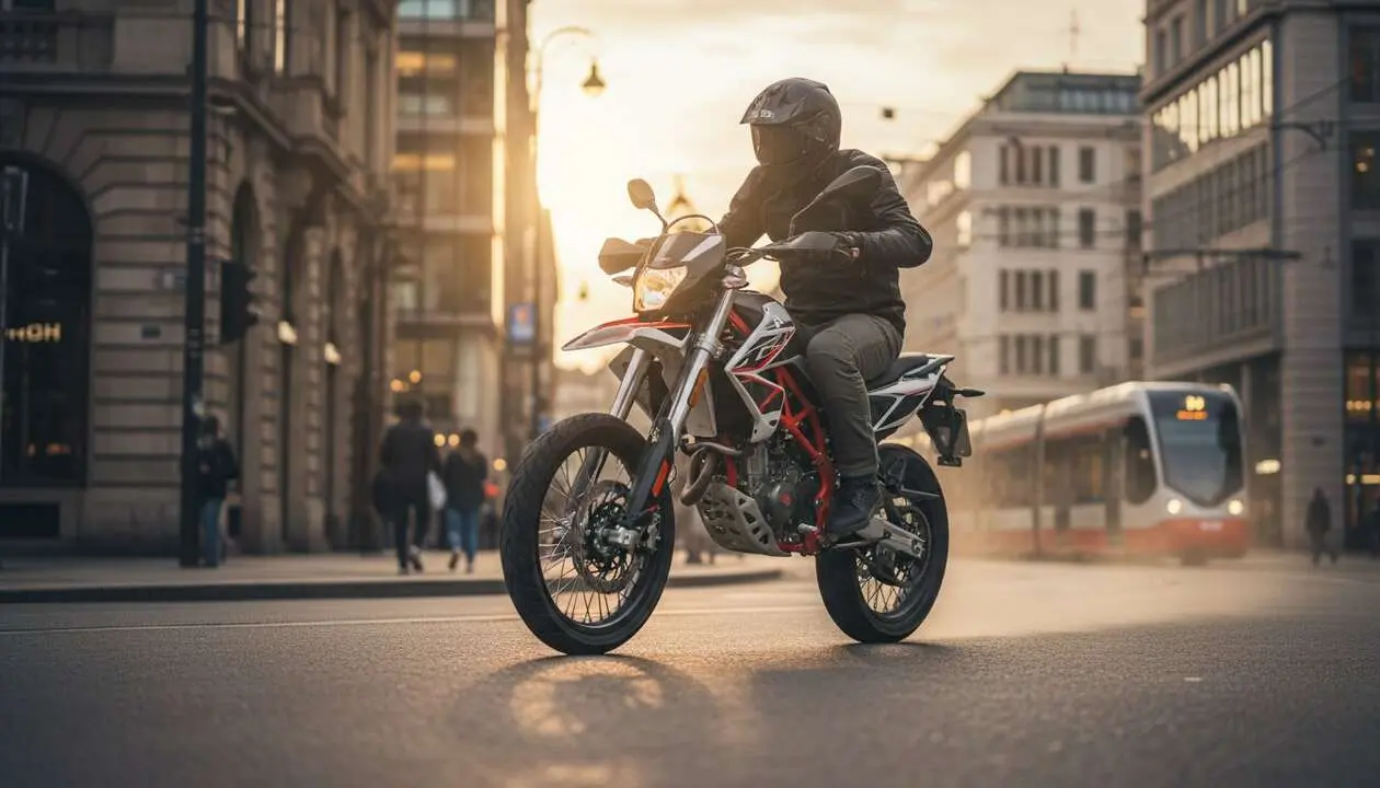  Aprilia SX 125 moto ligera perfecta para la ciudad que revoluciona el motociclismo urbano con estilo y eficiencia &mdash; Imagen generada por IA 