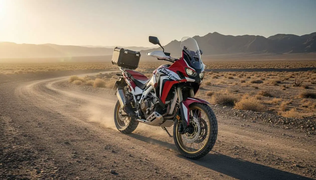  Honda Africa Twin Adventure Sports 2026 mostrando las novedades y caracter&iacute;sticas de la nueva moto de aventura off road &mdash; Imagen generada por IA 
