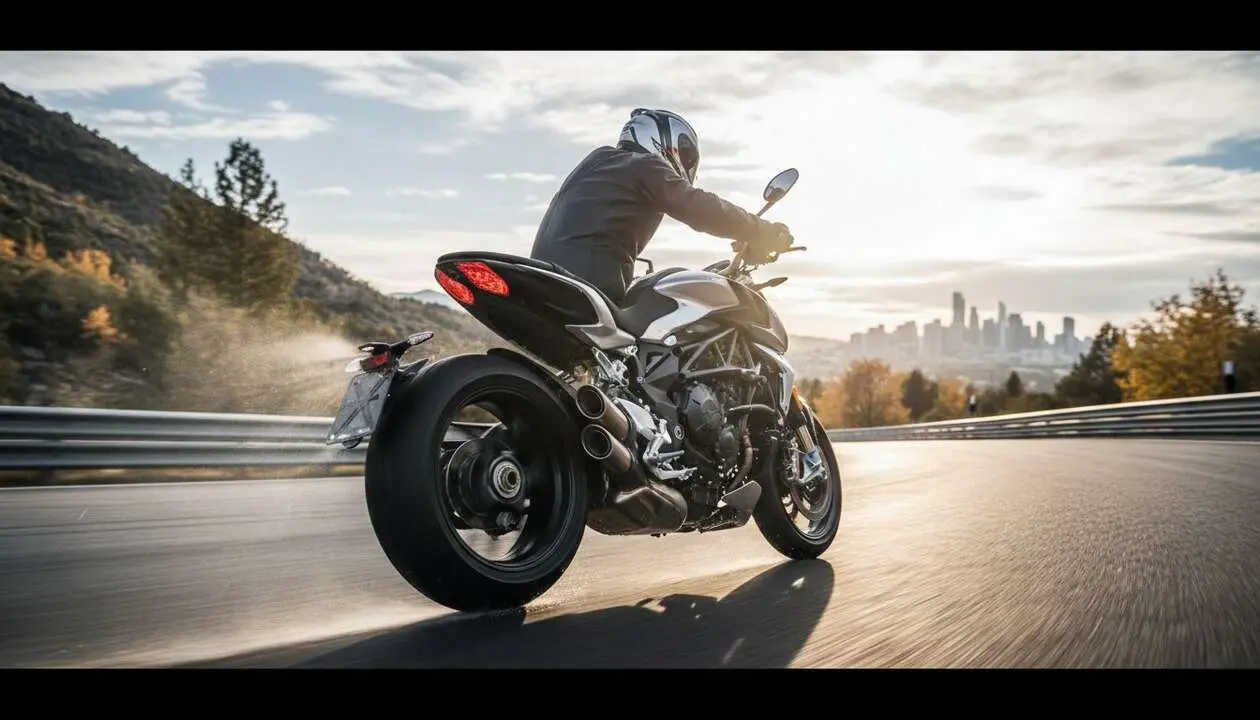  Imagen destacada de la moto MV Agusta Dragster en dise&ntilde;o italiano moderno que est&aacute; revolucionando el mundo del motociclismo &mdash; Imagen generada por IA 