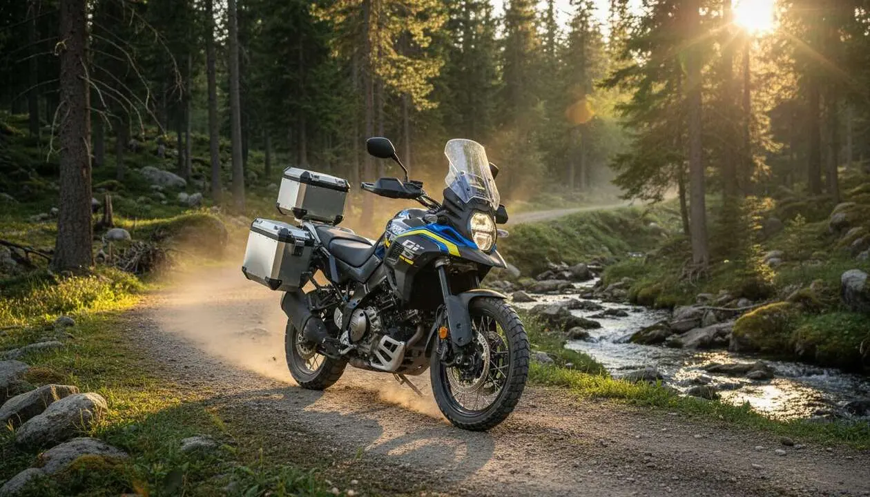  Suzuki V-STROM 1050DE en oferta con un descuento exclusivo de 4.530 euros para amantes de las motos exploradoras &mdash; Imagen generada por IA 