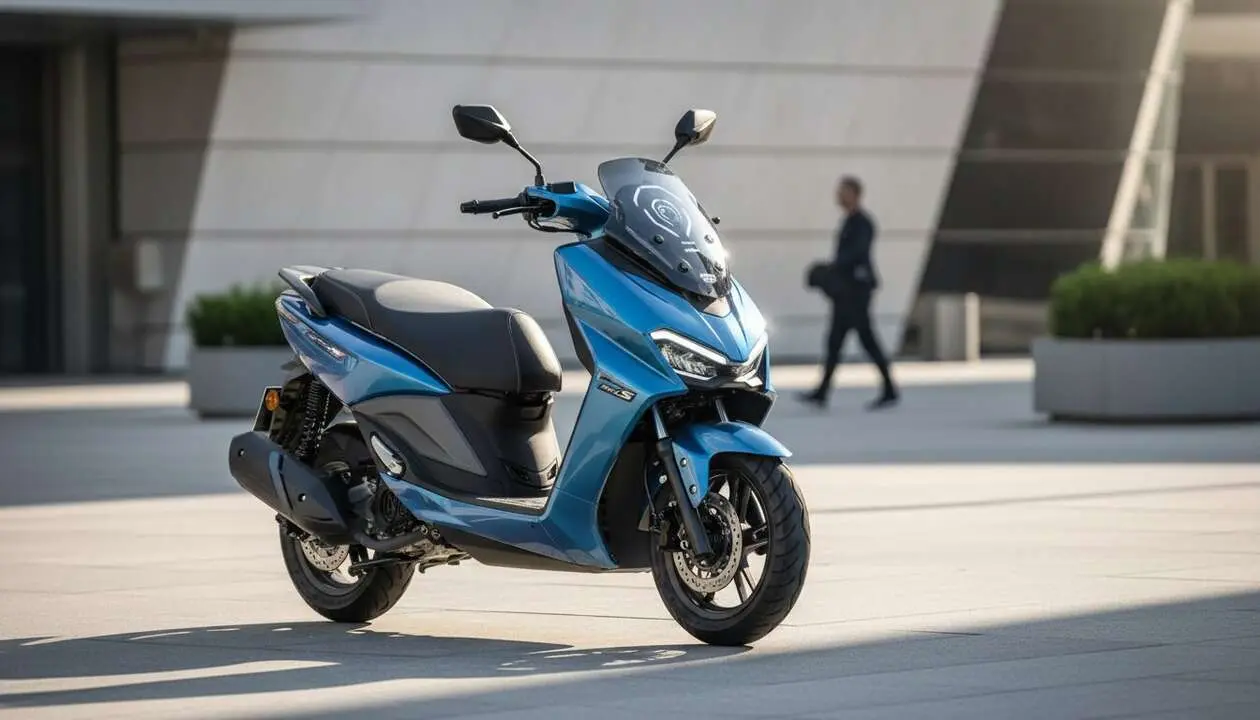  Keeway Icon S 125 destacado en carretera, el scooter tecnol&oacute;gico que revoluciona la movilidad urbana en 2026 &mdash; Imagen generada por IA 