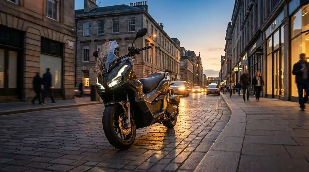  Keeway VIESTE 300XDV moto urbana moderna y potente que revoluciona la movilidad en las calles de la ciudad &mdash; Imagen generada por IA 