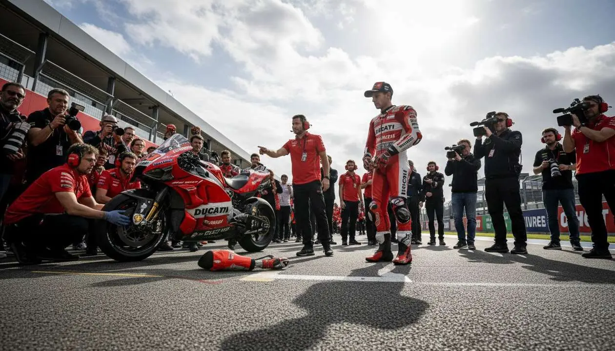  Marc M&aacute;rquez y Ducati enfrentan desaf&iacute;os en Silverstone con problemas mec&aacute;nicos y rendimiento en MotoGP &mdash; Imagen generada por IA 