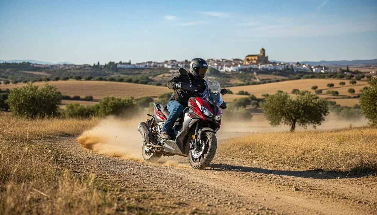  Voge SR450X scooter off road en Espa&ntilde;a destacado por su dise&ntilde;o innovador y precio competitivo de 6.288 euros - Imagen generada por IA 