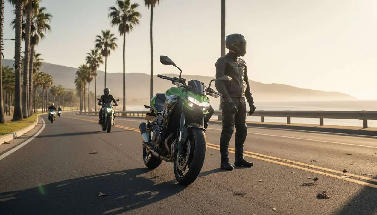  Kawasaki Z500 la mejor moto naked para carnet A2 en 2026 ideal para principiantes y conducci&oacute;n segura - Imagen generada por IA 