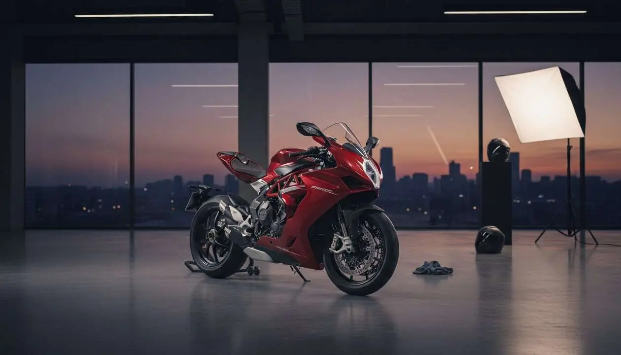  MV Agusta F3 R 2026 en detalle mostrando su dise&ntilde;o exclusivo y caracter&iacute;sticas para motos premium - Imagen generada por IA 