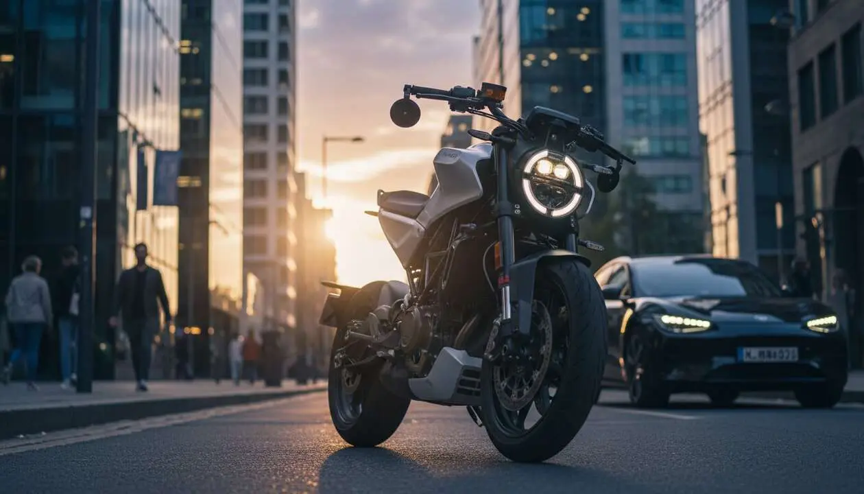  Husqvarna Vitpilen 801 motocicleta naked moderna y potente que revoluciona el dise&ntilde;o y rendimiento en las calles urbanas - Imagen generada por IA 