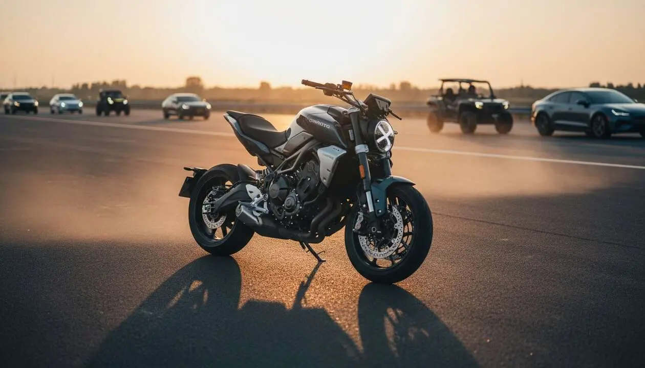  CFMOTO 700CL-X en acci&oacute;n mostrando sus caracter&iacute;sticas innovadoras que dominan el mercado de veh&iacute;culos 4 ruedas - Imagen generada por IA 