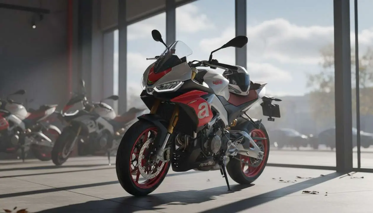  Aprilia Tuono 457 2026 en acci&oacute;n mostrando su dise&ntilde;o deportivo y tecnolog&iacute;a avanzada para motos naked modernas - Imagen generada por IA 
