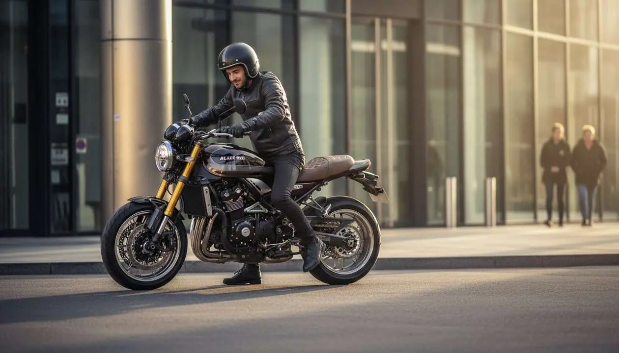  Kawasaki Z 900 RS Black Ball Edition edici&oacute;n limitada en color negro con dise&ntilde;o exclusivo y detalles modernos - Imagen generada por IA 