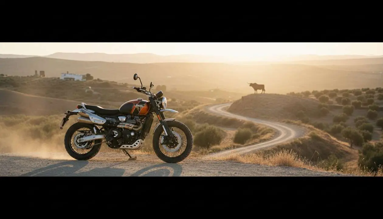  Triumph Scrambler 400 XC Miura edici&oacute;n especial que rinde homenaje a Espa&ntilde;a con estilo &uacute;nico y dise&ntilde;o exclusivo - Imagen generada por IA 