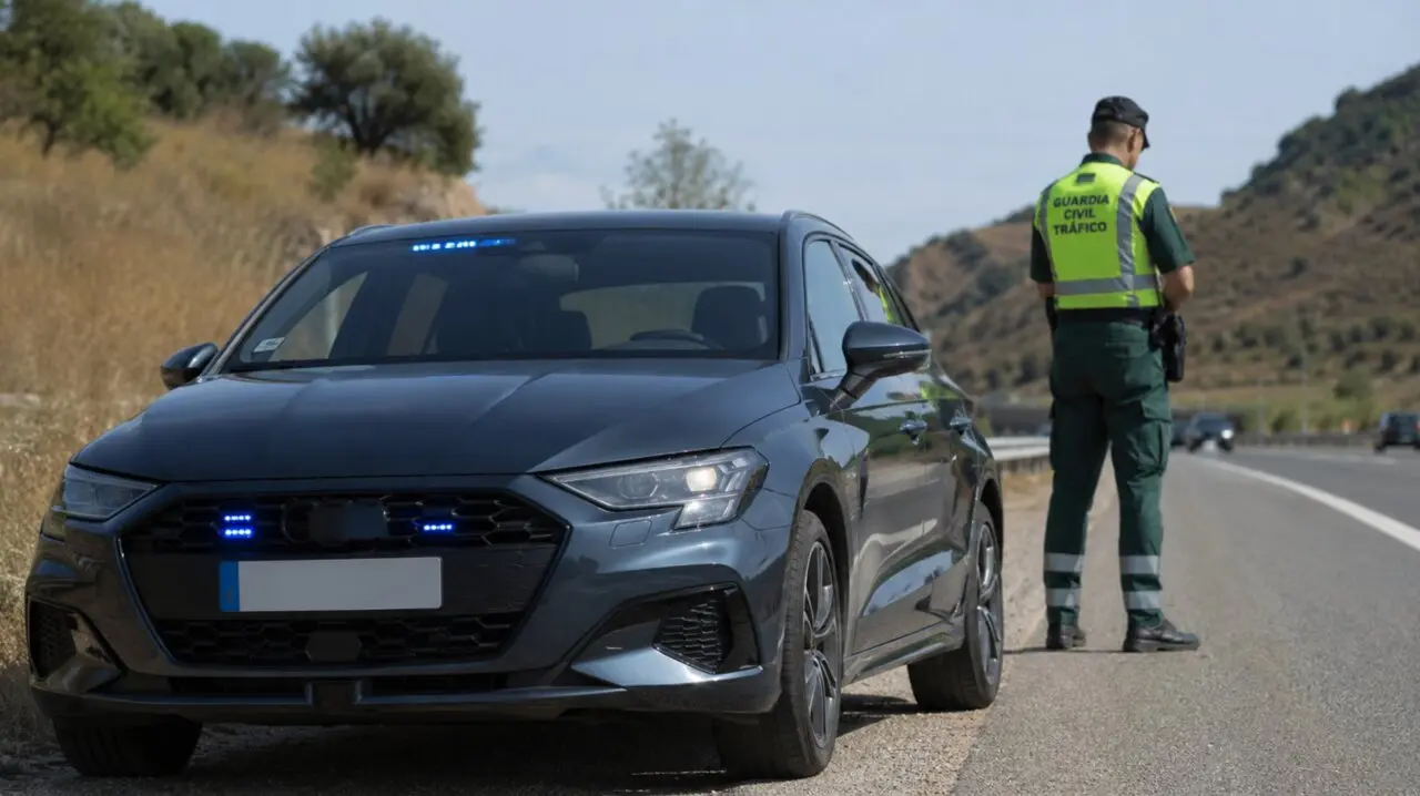 Coche camuflado de la guardia civil de tr&aacute;fico