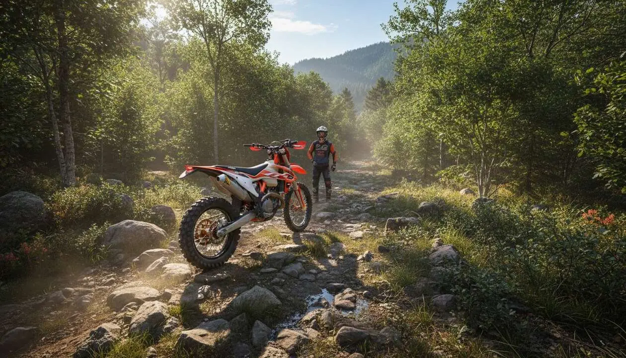  KTM 300 EXC Hardenduro 2027, la moto m&aacute;s extrema del enduro - Imagen generada por IA 
