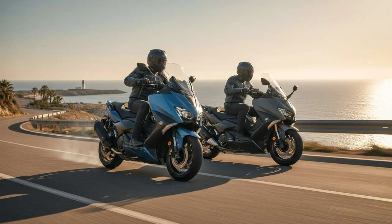  Scooter Voge de 6.288 euros frente a la Yamaha TMAX - Imagen generada por IA 