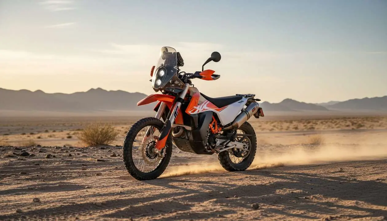  KTM 690 Rally 2027 con su sorprendente equipamiento de f&aacute;brica y dise&ntilde;o para la aventura - Imagen generada por IA 