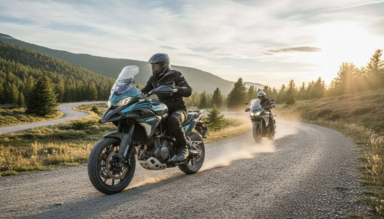  Benelli TRK 702, la trail de 76 CV que rivaliza con Kawasaki por 7.490 euros - Imagen generada por IA 
