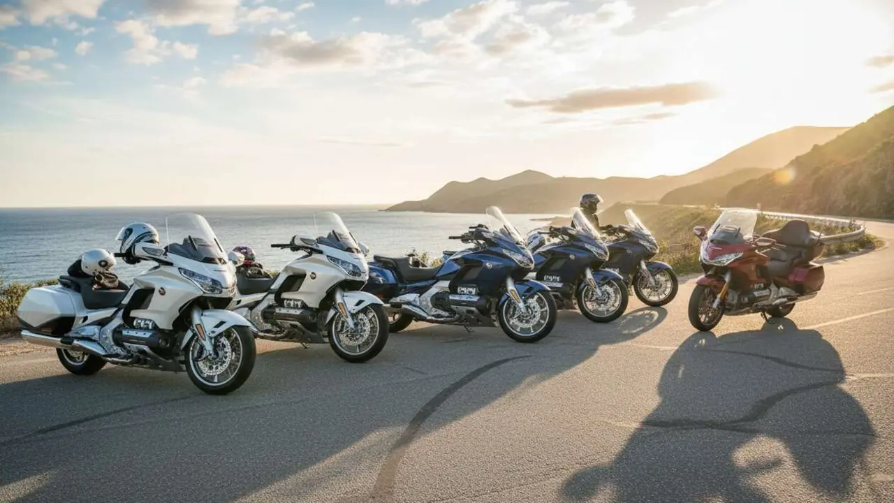  Honda GL 1800 Goldwing 2024 mostrando todas sus versiones y precios actualizados para motociclistas apasionados &mdash; Imagen generada por IA 