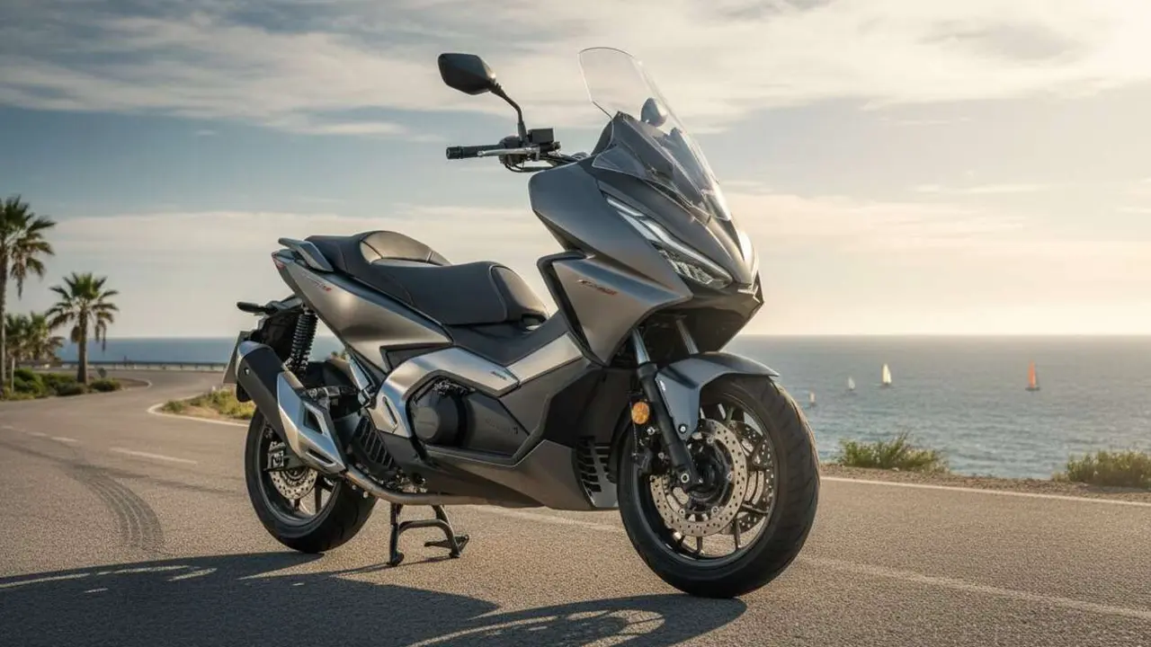  Honda Forza 750 en acci&oacute;n mostrando su dise&ntilde;o moderno, potencia y avanzada tecnolog&iacute;a que sorprenden a todos &mdash; Imagen generada por IA 
