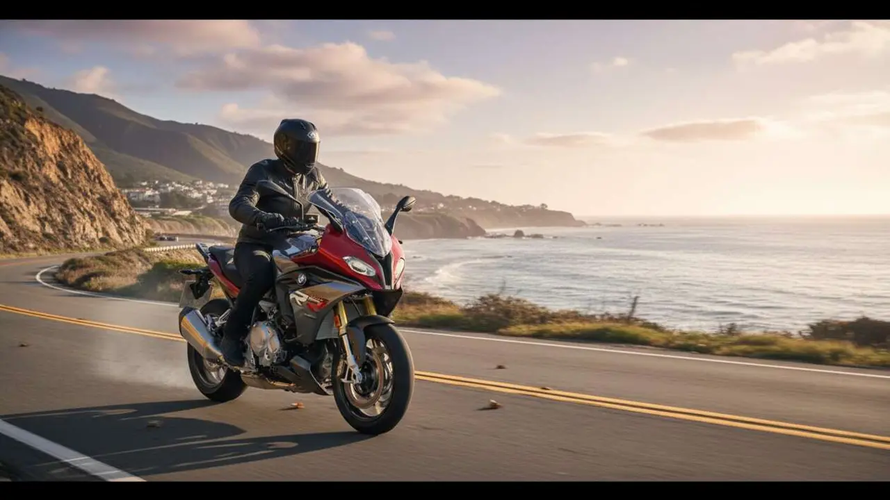  BMW R 1300 RS 2026 en acci&oacute;n sobre la carretera mostrando su dise&ntilde;o sport-tourer y alto rendimiento deportivo &mdash; Imagen generada por IA 