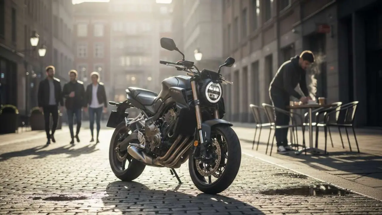  Honda CB650R 2024 en funcionamiento, la naked perfecta para la ciudad y el mercado urbano actual &mdash; Imagen generada por IA 