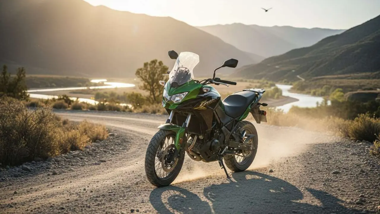  Kawasaki Versys-X 300 trail bicil&iacute;ndrica econ&oacute;mica por menos de 3000 euros ideal para aventura y ciudad &mdash; Imagen generada por IA 