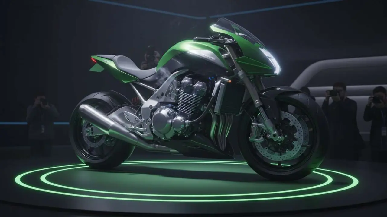  Kawasaki presenta su innovador motor de 5 cilindros que podr&iacute;a revolucionar el futuro de las motocicletas &mdash; Imagen generada por IA 
