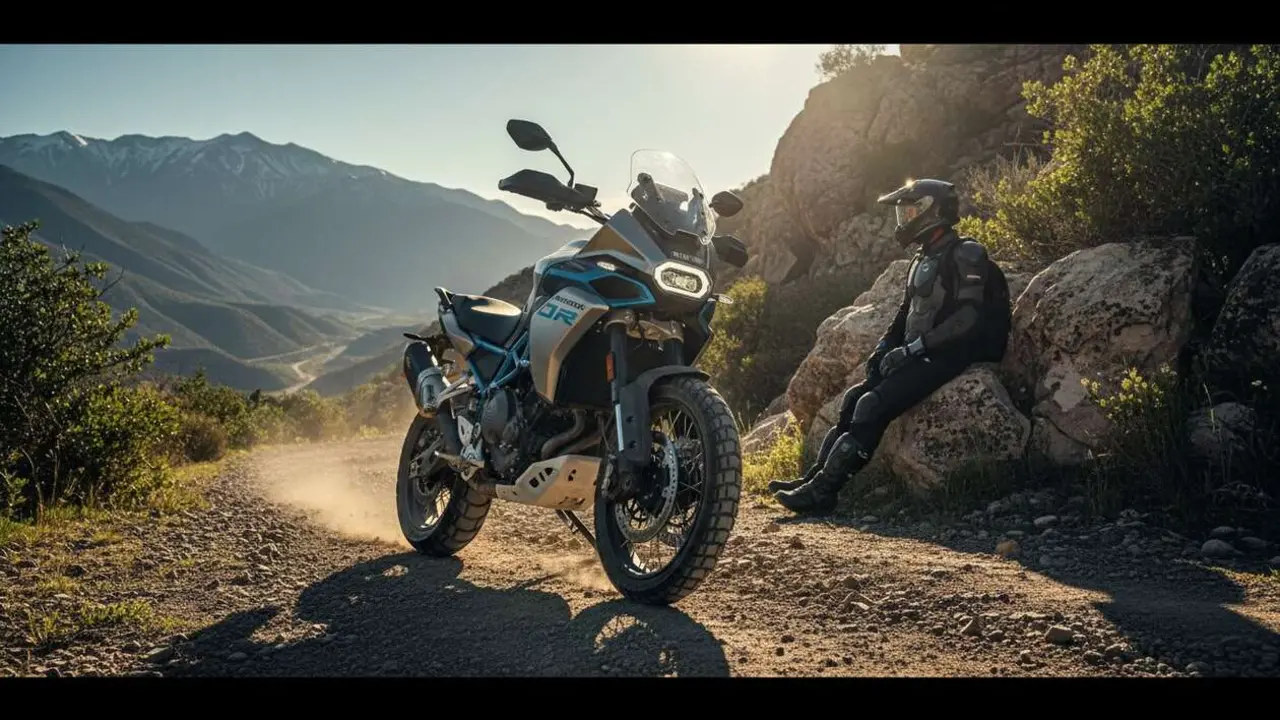  Moto Morini Alltrhike 450 2026 en acci&oacute;n, la trail innovadora que revoluciona el motociclismo off-road &mdash; Imagen generada por IA 
